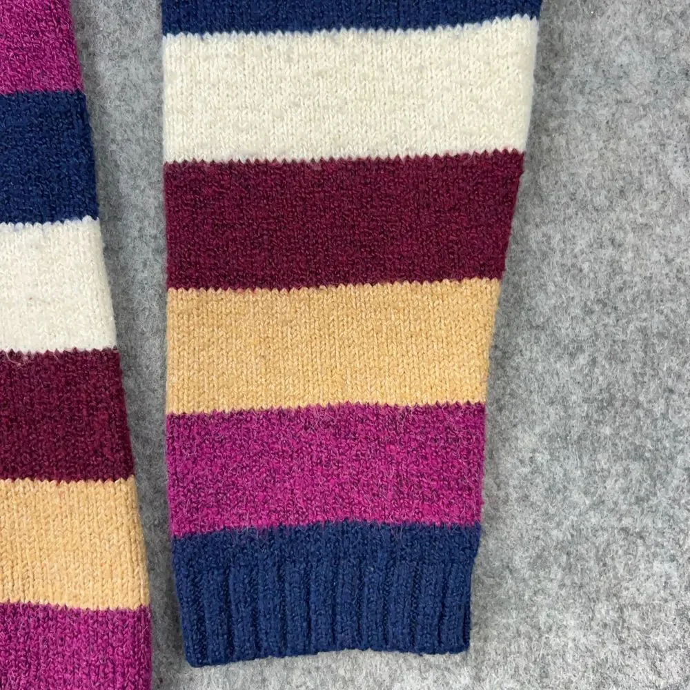 VTG St Johns Bay Sweater Womens Medium Multicolor Striped Turtleneck Side Button - Picture 5 of 10